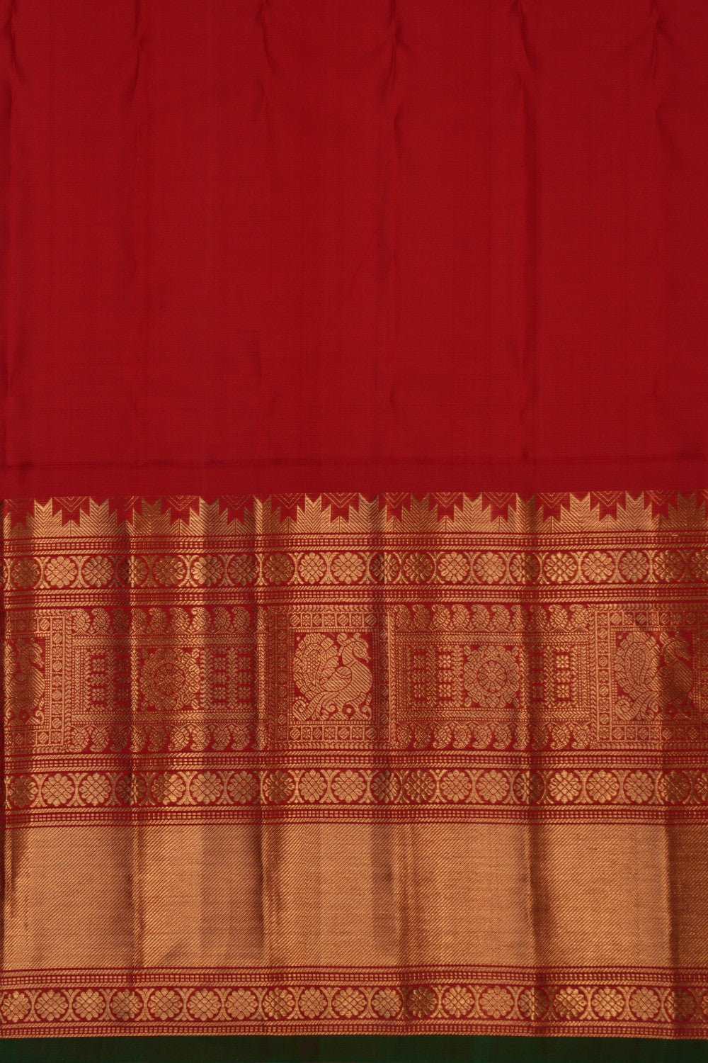 Image of Gadwal Silk Teal Green Saree